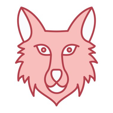 Fox baş simgesi vektör illüstrasyonu