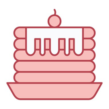 Kremalı kek ve waffle vektör çizimi