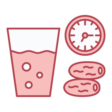 Yiyecek ve içecek ikonunun vektör illüstrasyonu