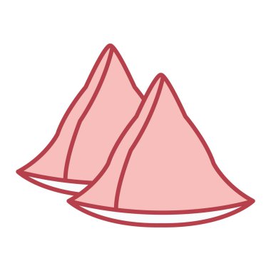 Dağ zirvesi ikon vektörü. İnce çizgi işareti. izole edilmiş sınır sembolü çizimi