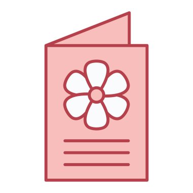 çiçek kartı ikonu vektör illüstrasyonu