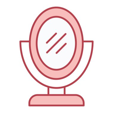 makyaj aynası ikonu vektörü. İnce çizgi işareti. izole edilmiş sınır sembolü çizimi