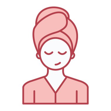Kadın yüzü ikonu. Kadın güzellik salonu vektör çizimi. İnsanlar ve sağlık hizmetleri. izole tasarım.