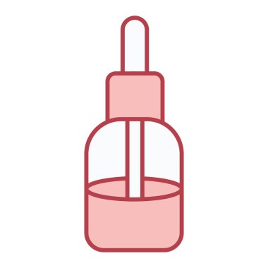 Bir şişe su ikonu. Parfüm vektörünün özet çizimi ve web için tema ögeleri