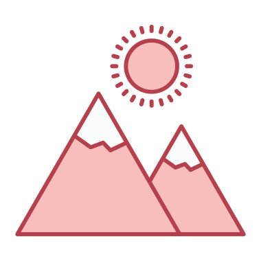 Dağlar. Web simgesi basit illüstrasyon