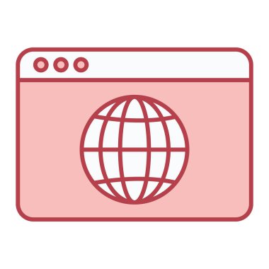 tarayıcı pencere simgesi. İnternet düğmesi. vektör illüstrasyonu