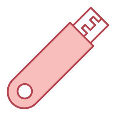 usb flash disk simge vektörü. İnce çizgi işareti. izole edilmiş sınır sembolü çizimi