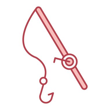 Balık kancası ikonu. Web için balık vektör simgelerinin özet çizimi