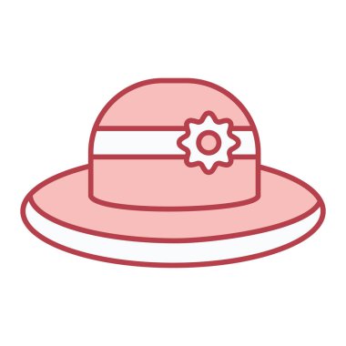 Şapka ikonu. Web için plaj topu vektör simgelerinin özet çizimi