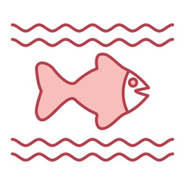 balık simgesi vektör illüstrasyonu