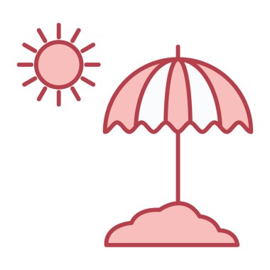 şemsiye simgesi vektör illüstrasyonu