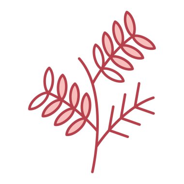 Yapraklı ve yapraklı dal vektör illüstrasyon tasarımı