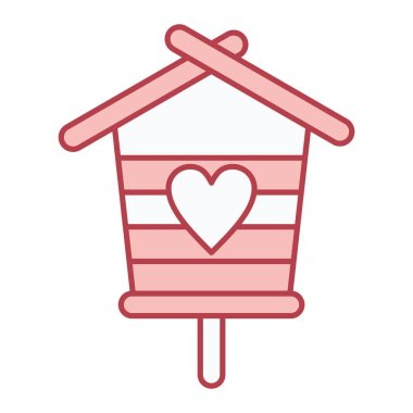 kalp şekli vektör çizimi olan ev