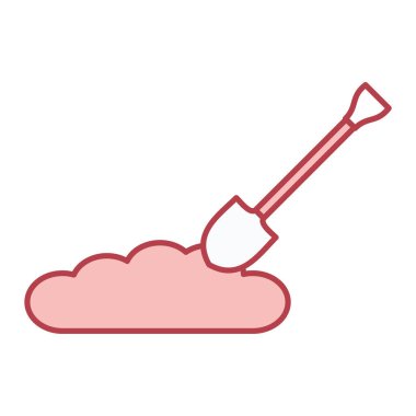 kürek simgesi vektör illüstrasyonu