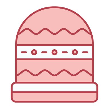 Krema çizgisi simgesi olan pasta, vektör illüstrasyonu