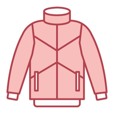 Kışlık ceket ikonu. Web için kıyafet vektör sembolünün özet çizimi