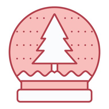 Şapkalı ve kar vektörü resimli Noel ağacı