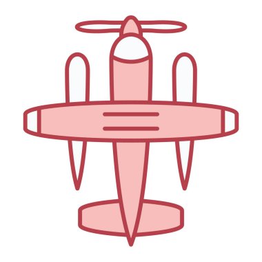Uçak ikonu. Web için düzlem vektör simgelerinin basit çizimi