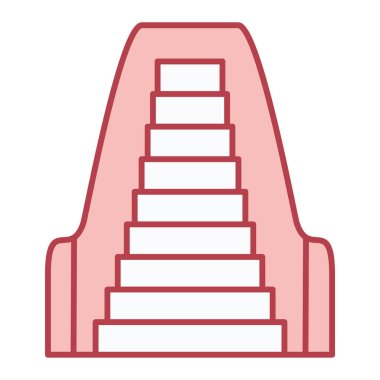 Merdiven ikonu. Beyaz arkaplanda izole edilmiş web tasarımı için merdiven vektör simgelerinin izometriği