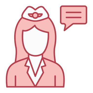 Konuşma baloncuğu çizgisi biçimindeki kadın vektör çizimi tasarımı