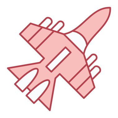 Roket ikonu. Web için askeri helikopter vektör simgelerinin özet çizimi