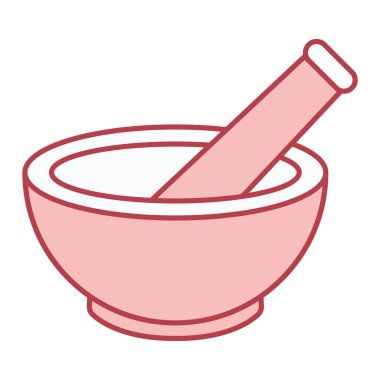 Havan topu ve tokmak simgesi beyaz arkaplanda izole edilmiş. vektör illüstrasyonu