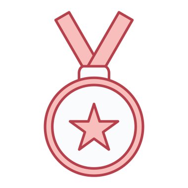 Kurdele ikonlu madalya. Web için yıldız vektör simgelerinin özet çizimi