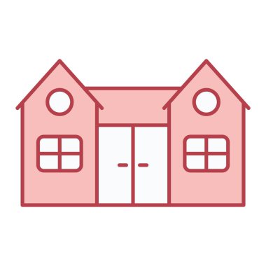 Ev binası ikonu. Web için ev vektör simgelerinin özet çizimi