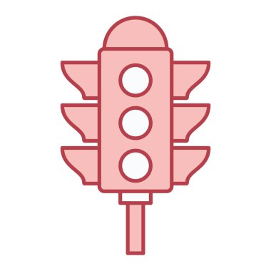 Trafik ışığı simgesi vektörü. İnce çizgi işareti. İzole edilmiş kontür sembolü gösterimi