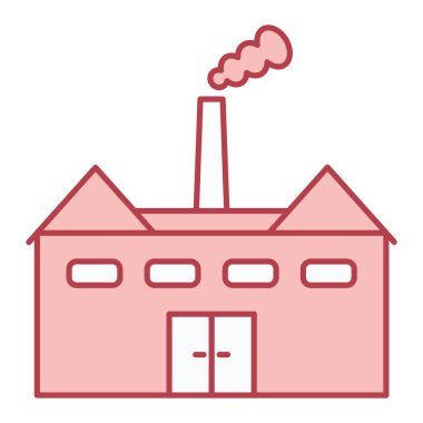 Fabrika binası ikon vektör çizimi tasarımı