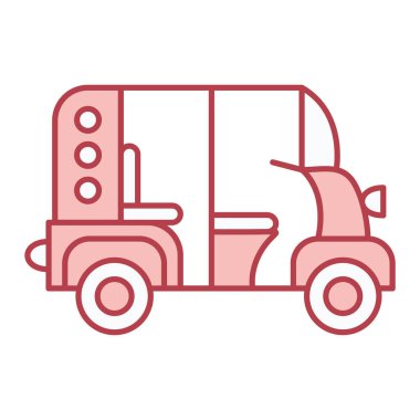 dizaynınız için kurdeleli ve diğer elementli araba simgesi