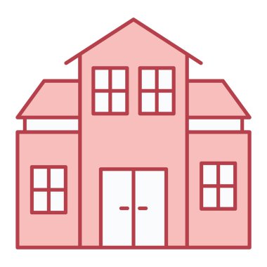 Ev binası ikonu. Web tasarımı için süzme vektör simgelerinin özet çizimi