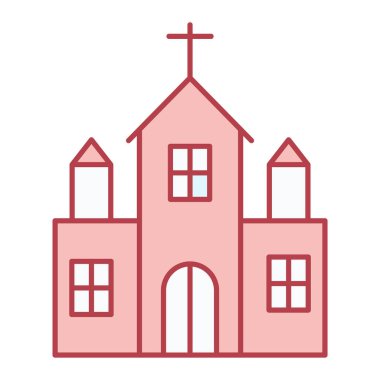 Kiliseye. Web simgesi vektör illüstrasyonu