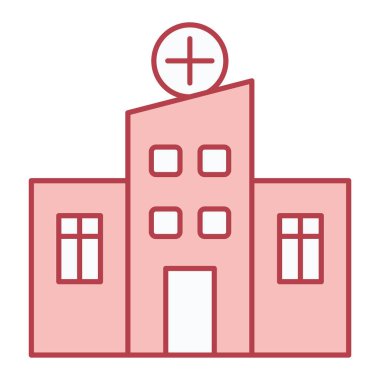 Hastane binası ikon vektör illüstrasyonu