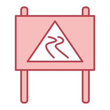 Yol simgesi vektörü. İnce çizgi sembolü. izole edilmiş sınır çizimi