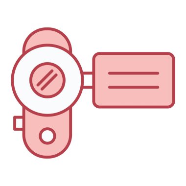 Kapalı devre kamera simgesi. Beyaz arkaplanda izole edilmiş web tasarımı için büyüteç vektör sembolü