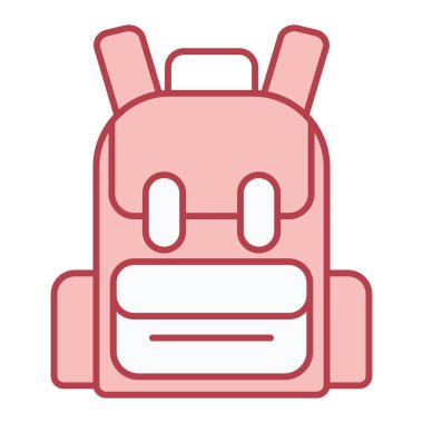 Sırt çantası simgesi. Web için turist çantası vektör simgelerinin özet çizimi