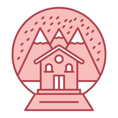 Kar ve ağaç vektör illüstrasyon tasarımlı kış manzarası