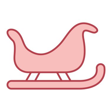 Noel kızağı ikonu. Web için Noel Baba taşıma vektör simgelerinin özet çizimi