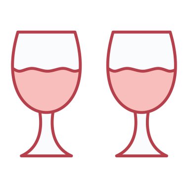 şarap kadehleri ikon vektör illüstrasyonu