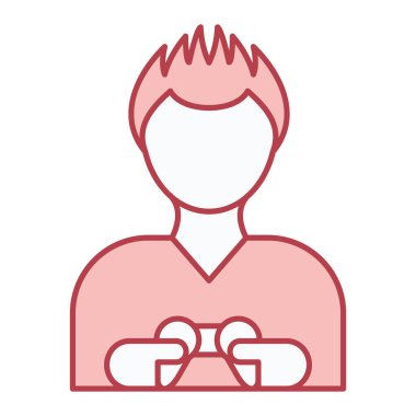 Kalp ikonu vektör illüstrasyon tasarımlı adam