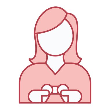 Saç stili ve bluz vektör çizimi olan kadın.