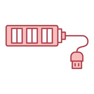 usb kablo simgesi vektörü. İnce çizgi işareti. izole edilmiş sınır sembolü çizimi