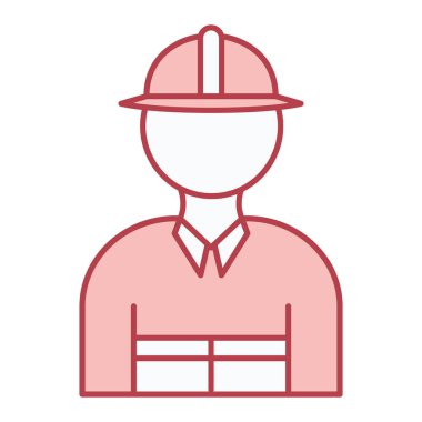 Web ve mobil uygulama tasarımınız için beyaz arkaplanda izole edilmiş yapı simgesi vektörü, işçi avatar logosu kavramı