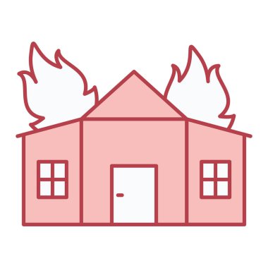 ev yangını ikonu vektör illüstrasyon grafik tasarımı