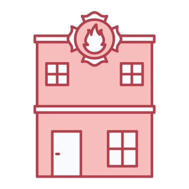 İtfaiye ikonu. Web için şömine vektör simgelerinin özet çizimi