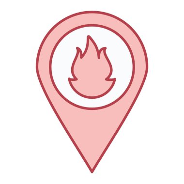 Tek izole edilmiş ateş ikonunun vektör çizimi