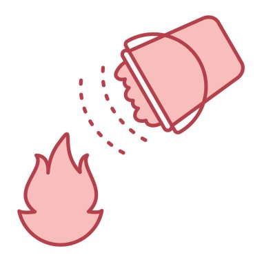 Ateş ikonu. Web için yanan kamp ateşi vektör simgelerinin özet çizimi