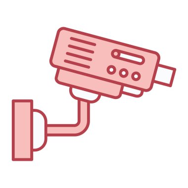 Kamera simgesi. Web için cctv vektör simgelerinin özet çizimi
