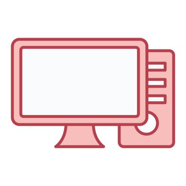 bilgisayar monitörü ikon vektör illüstrasyonu